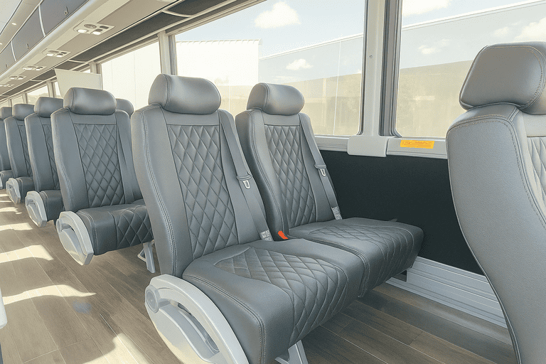 interior of Trenton Coach Bus Service charter bus